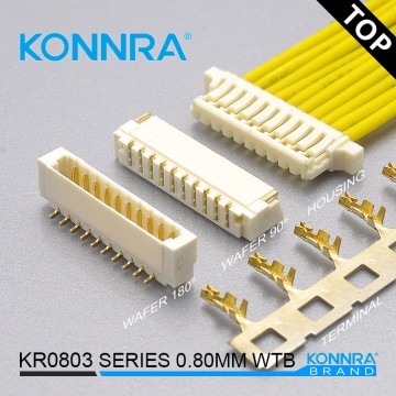 康瑞KR0803仿JST單排有耳線路板用線對板針座臥式連接件